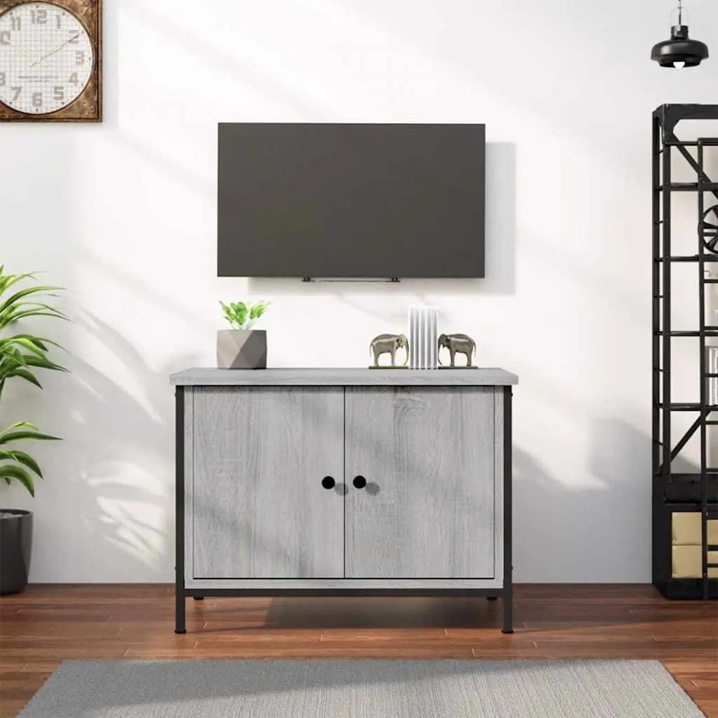 vidaXL Έπιπλο Τηλεόρασης με Πόρτες Γκρι Sonoma 60x35x45 εκ Επεξ. Ξύλο