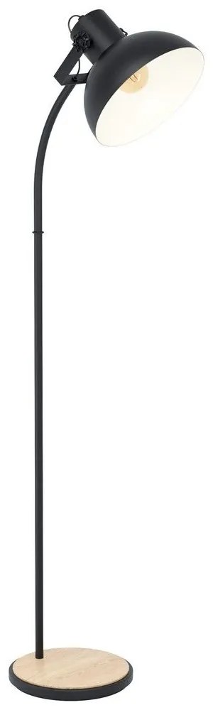 Φωτιστικό Δαπέδου Lubenham 43166 Black-Brown Eglo Metal,Wood