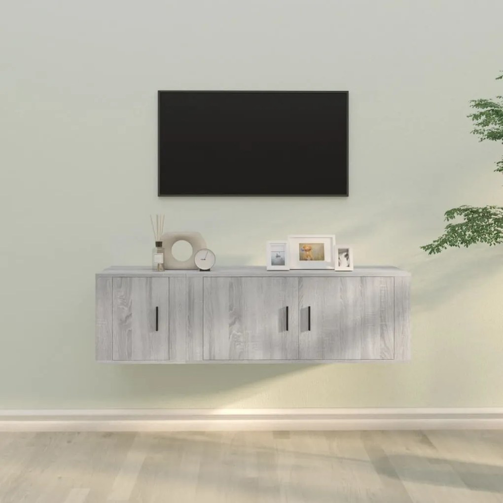 vidaXL Σετ Επίπλων Τηλεόρασης 2 Τεμαχίων Γκρι Sonoma Επεξεργ. Ξύλο