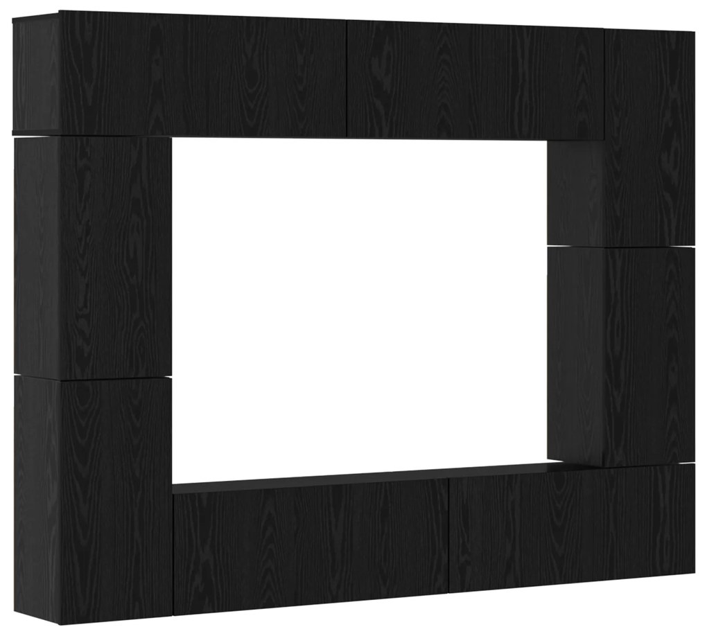 vidaXL Σετ επίπλου τηλεόρασης 8 pcs Μαύρη Δρυς 80 x 30 x 30.5 εκ