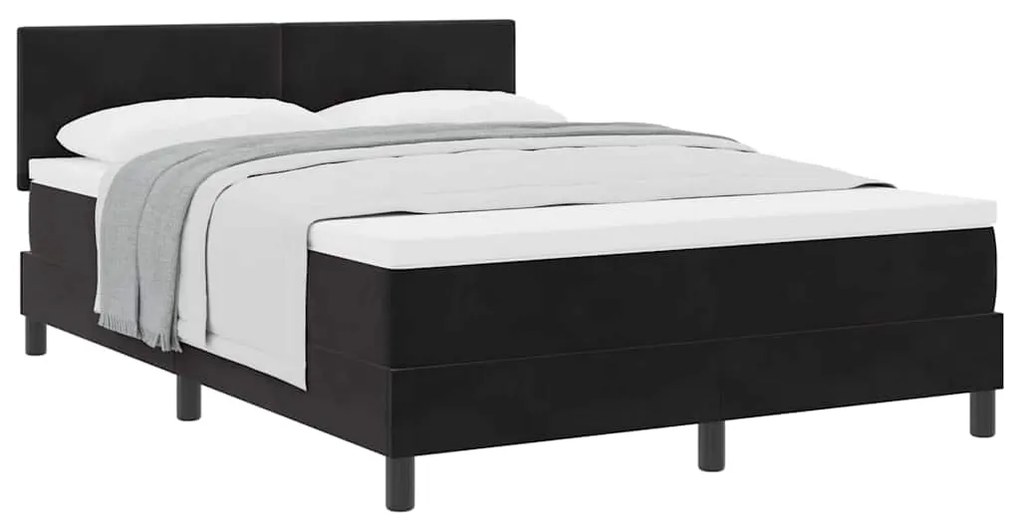 vidaXL Κρεβάτι με Ελατήρια και Στρώμα Μαύρο 140 x 190 cm ύφασμα