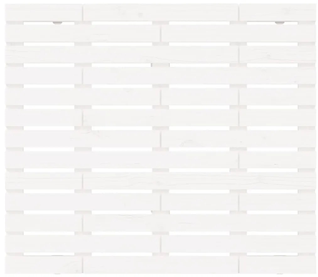 vidaXL Κεφαλάρι Τοίχου Λευκό 146x3x91,5 εκ. από Μασίφ Ξύλο Πεύκου