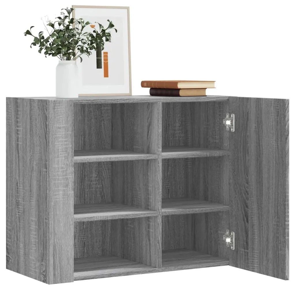 vidaXL Ντουλάπι Τοίχου Γκρι Sonoma 75x35x60 εκ. από Επεξεργασμένο Ξύλο