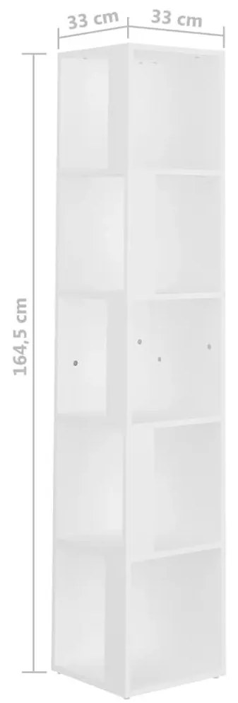 Ντουλάπι Γωνία Λευκό 33 x 33 x 164,5 εκ. από Μοριοσανίδα - Λευκό