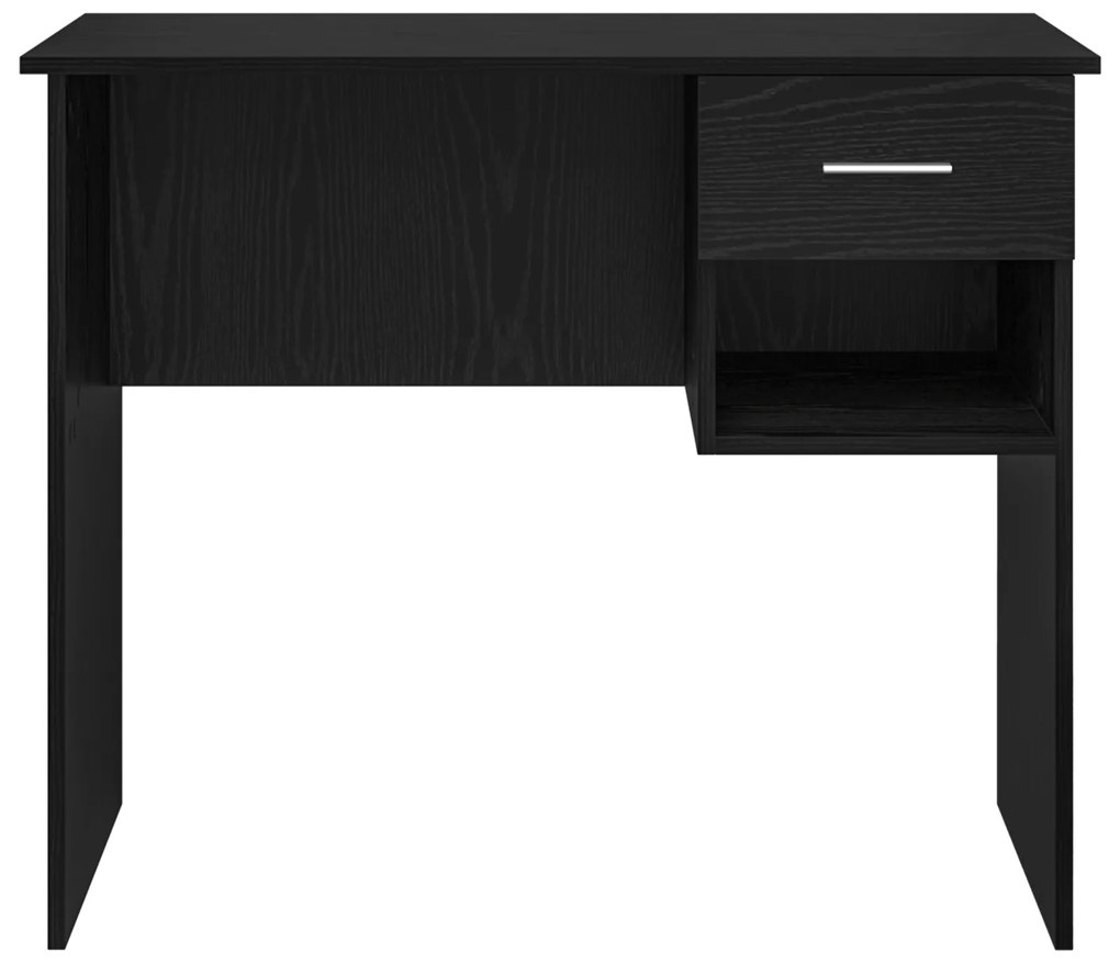 vidaXL Γραφείο με Αποθήκευση Μαύρης Δρύς 90x49.5x75 cm Επεξεργασμένο Ξύλο