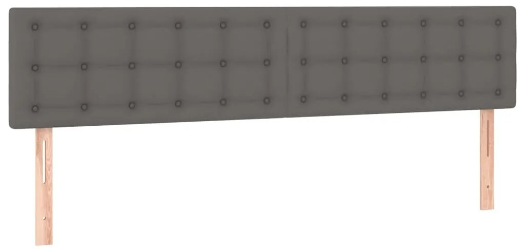 vidaXL Κεφαλάρι Κρεβατιού LED Γκρι 180x5x78/88 εκ. από Συνθετικό Δέρμα
