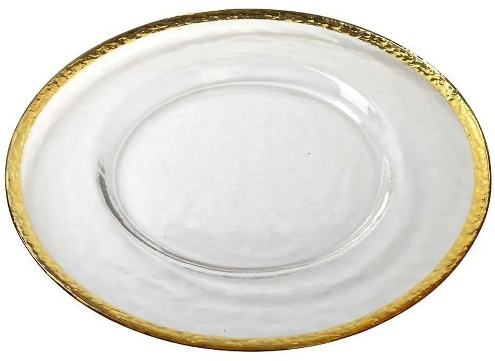 Πιάτο Ρηχό SUP109K4 Φ33x1,3cm Clear-Gold Espiel Glass
