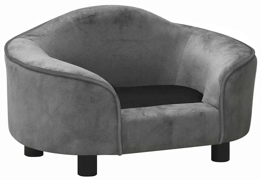 vidaXL Καναπές - Κρεβάτι Σκύλου Γκρι 67 x 47 x 36 εκ. Βελουτέ