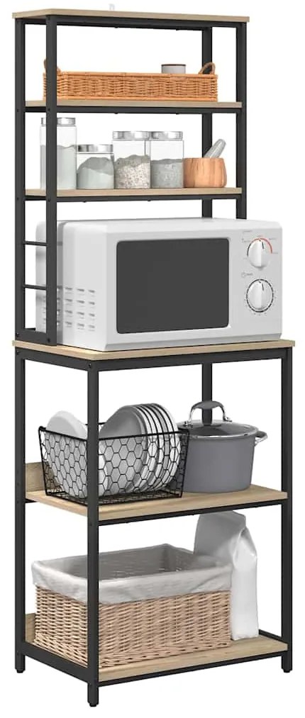 vidaXL Ράφι Κουζίνας Δρύς Sonoma 60 x 40 x 168 εκ Επεξεργασμένο ξύλο