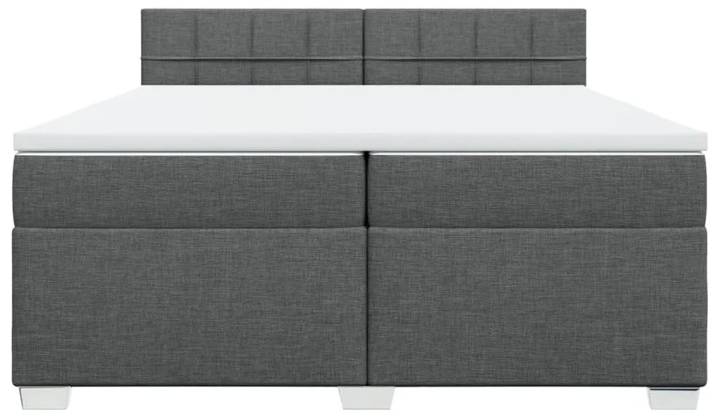 ΚΡΕΒΑΤΙ BOXSPRING ΜΕ ΣΤΡΩΜΑ ΣΚΟΥΡΟ ΓΚΡΙ 200X200 ΕΚ. ΥΦΑΣΜΑΤΙΝΟ 3285996