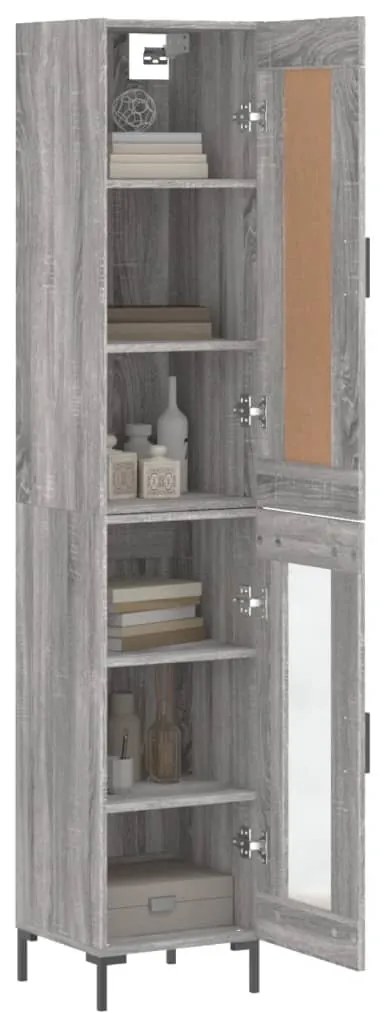 vidaXL Μπουφές Sonoma Γκρι 34,5 x 34 x 180 εκ. από Επεξεργασμένο Ξύλο
