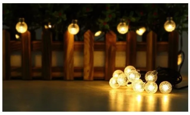 Ηλιακή Διακοσμητική Γιρλάντα 20xLED 0,06W Μαύρο ΙΡ44 2,80m 36802-20 Globo Lighting. -36802-20-Μαύρο 36802-20
