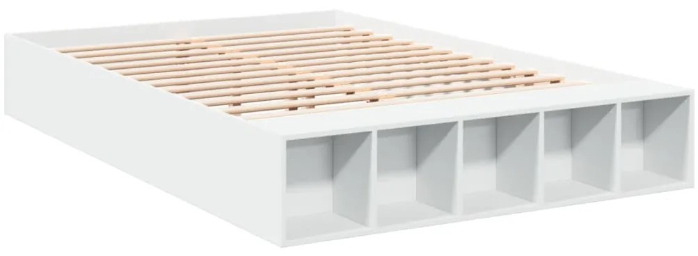 vidaXL Πλαίσιο Κρεβατιού Λευκό 160x200 εκ. Επεξεργασμένο Ξύλο