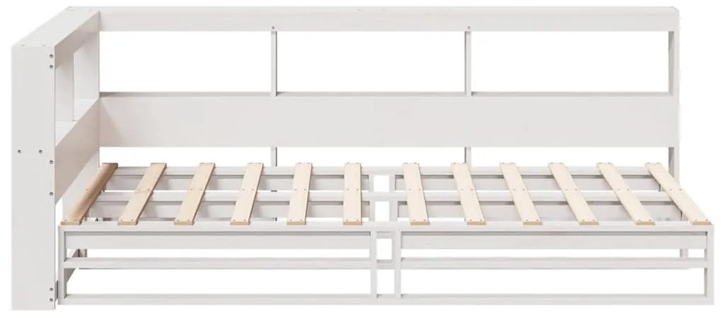 vidaXL Κρεβάτι Βιβλιοθήκη Χωρίς Στρώμα 90x200 εκ Μασίφ Ξύλο Πεύκου