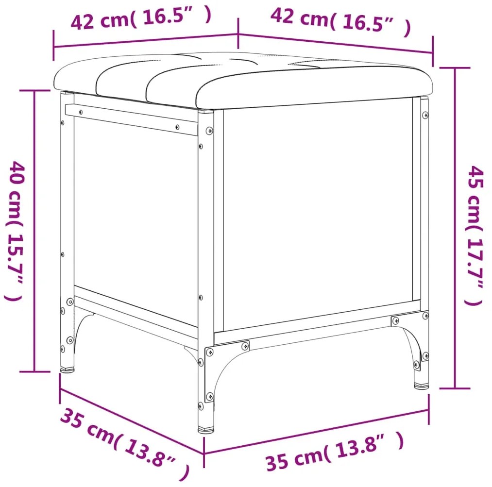 Παγκάκι Αποθήκευσης Καπνιστή Δρυς 42x42x45 εκ. από Επεξ. Ξύλο - Καφέ