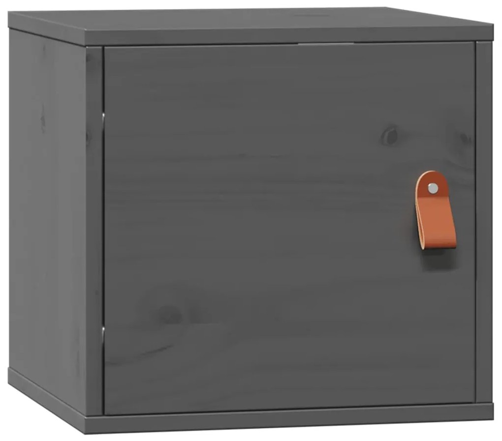 vidaXL Ντουλάπια Τοίχου 2 τεμ. Γκρι 31,5x30x30 εκ. Μασίφ Ξύλο Πεύκου