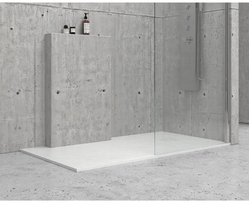 Ντουζιέρα ορθογώνια υψηλής αντοχής PIETRA Bianco KARAG 90x120x2,5cm