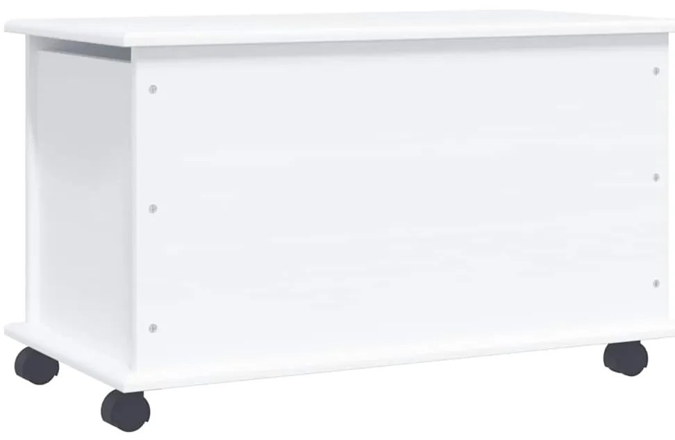 vidaXL Μπαούλο με Ρόδες ALTA Λευκό 73x39,5x43 εκ. Μασίφ Ξύλο Πεύκου