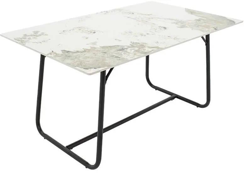 Τραπέζι Revello sintered stone λευκό μαρμάρου-μαύρο 150x90x75εκ 180x90x75 εκ.