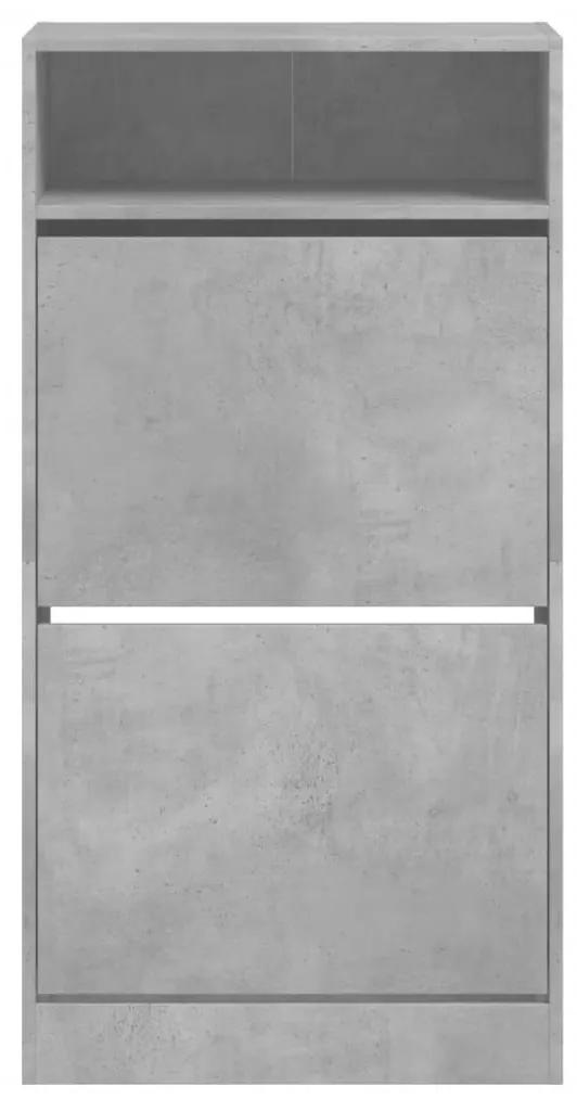 Παπουτσοθήκη Γκρι Σκυροδέματος 60x34x116 εκ. Επεξεργασμένο Ξύλο - Γκρι