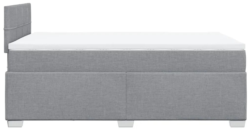 vidaXL Κρεβάτι Boxspring με Στρώμα Ανοιχτό Γκρι 120x190 εκ. Υφασμάτινο