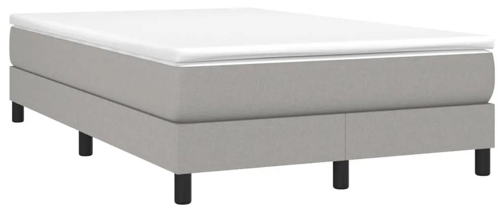 Κρεβάτι Boxspring με Στρώμα Ανοιχτό Γκρι 120x200 εκ. Υφασμάτινο - Γκρι