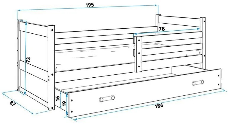 Κρεβάτι Riccon-Γραφίτης-200 x 90