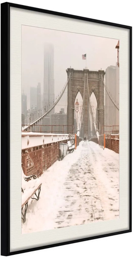 Αφίσα - Winter in New York - 40x60 - Μαύρο - Με πασπαρτού