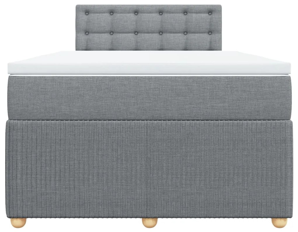 vidaXL Κρεβάτι Boxspring με Στρώμα Ανοιχτό Γκρι 120x200 εκ. Υφασμάτινο