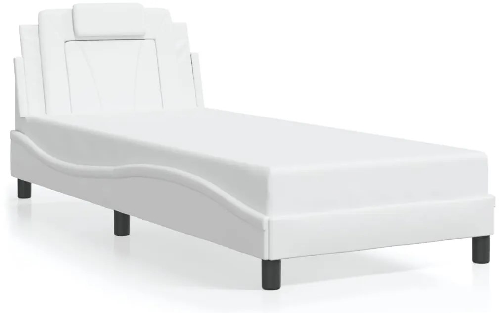 vidaXL Σκελετός Κρεβατιού Viana Χωρίς Στρώμα Λευκό90x190εκ. από ΣυνθετικόΔέρμα