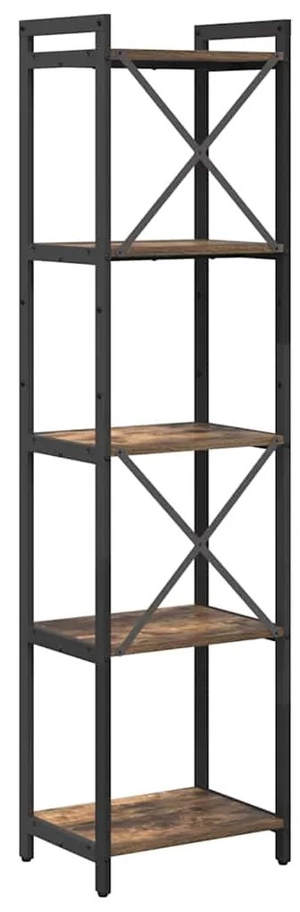 vidaXL Βιβλιοθήκη Καπνιστή δρυς 40 x 30 x 153 εκ Επεξεργασμένο ξύλο