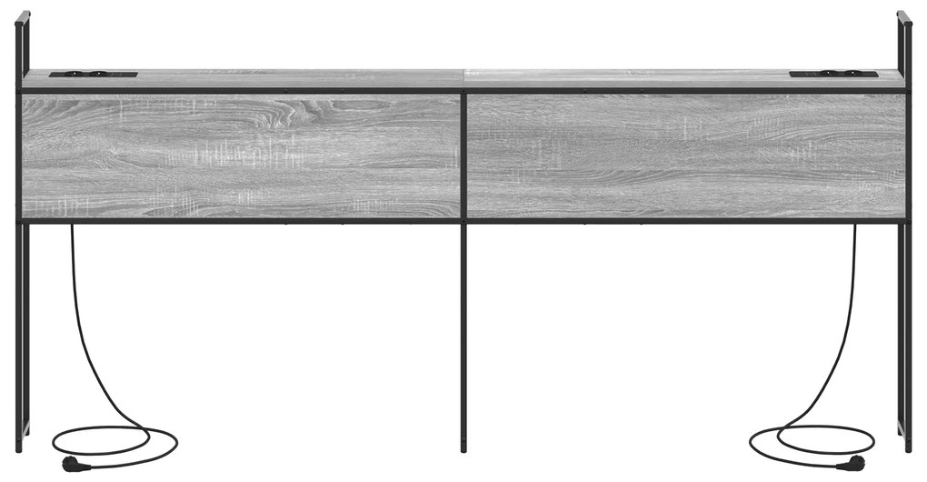vidaXL Κεφαλάρι Αποθήκης Γκρι sonoma 180 cm Επεξεργασμένο ξύλο