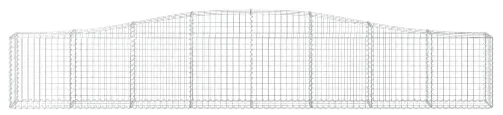 Συρματοκιβώτια Τοξωτά 4 τεμ. 400x30x60/80 εκ. Γαλβαν. Ατσάλι - Ασήμι