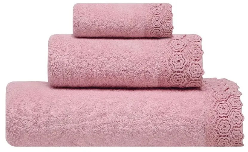 Πετσέτες Zizel (Σετ 3τμχ) Pink Kentia Towels Set 70x140cm 100% Βαμβάκι