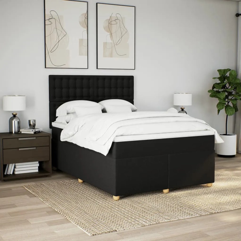 ΚΡΕΒΑΤΙ BOXSPRING ΜΕ ΣΤΡΩΜΑ ΜΑΥΡΟ 160X200 ΕΚ. ΥΦΑΣΜΑΤΙΝΟ 3293647