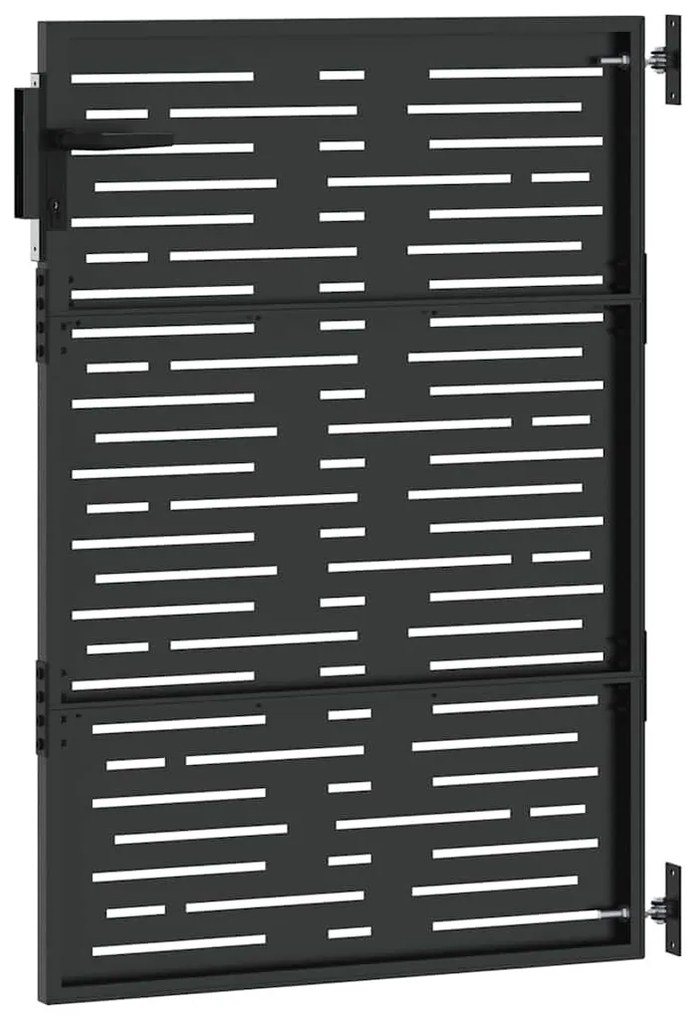 vidaXL Πύλη Κήπου Μαύρο 105 x 150 cm Ατσάλι με Επικάλυψη Πούδρας