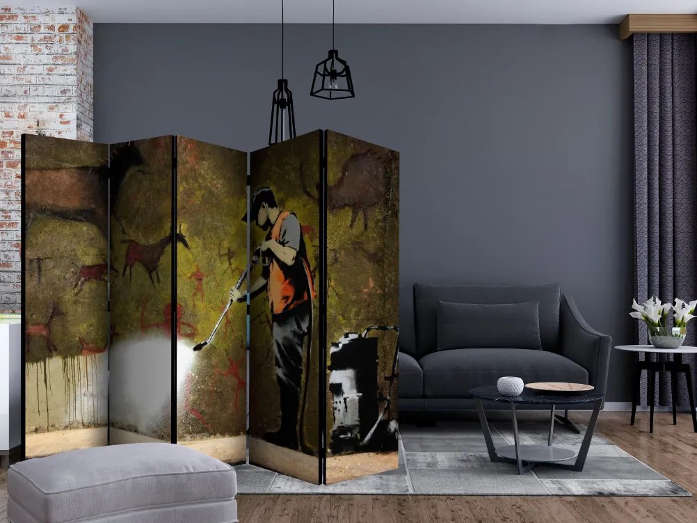 Διαχωριστικό με 5 τμήματα - Banksy - Cave Painting II [Room Dividers]