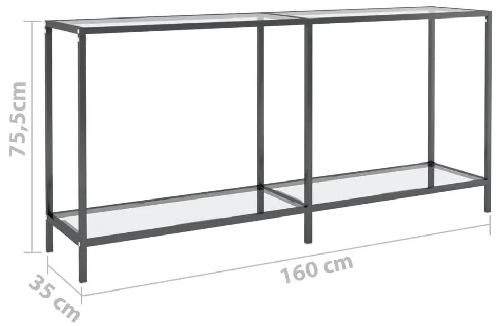vidaXL Τραπέζι Κονσόλα Διαφανές 160 x 35 x 75,5 εκ. από Ψημένο Γυαλί