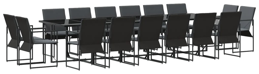 vidaXL Σετ Εξωτερικού Χώρου 22 Τεμαχίων με Μαξιλάρια από Ατσάλι και Τεξτιλίνη