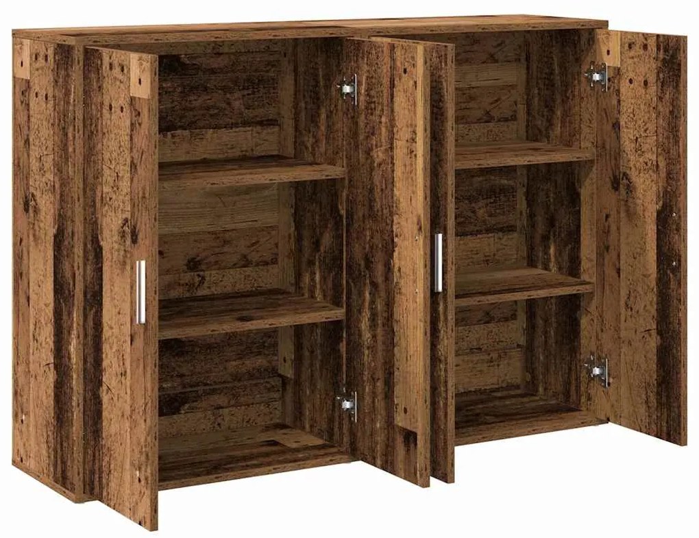 vidaXL Πλαϊνό γραφείο 2 pcs Παλιό ξύλο 60 x 31 x 84 εκ.