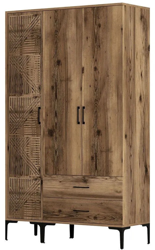 Ντουλάπα Τρίφυλλη Kumsal 845HCT5452 120x47,5x201,4cm Walnut Three Door