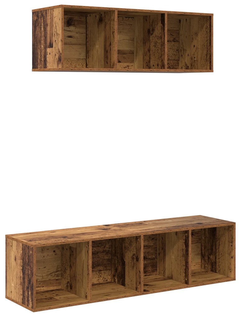 vidaXL Σετ Τηλεοπτικού Κάδου 2 pcs Παλαιό ξύλο 37 x 37 x 142.5 εκ