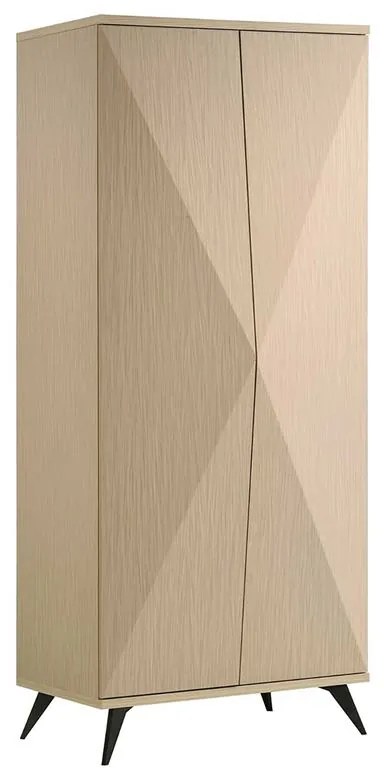 WOODWELL Ε7339,7CRONOS  Ντουλάπα Δίφυλλη, Απόχρωση Φυσικό 80x60x195cm Ε7339,7