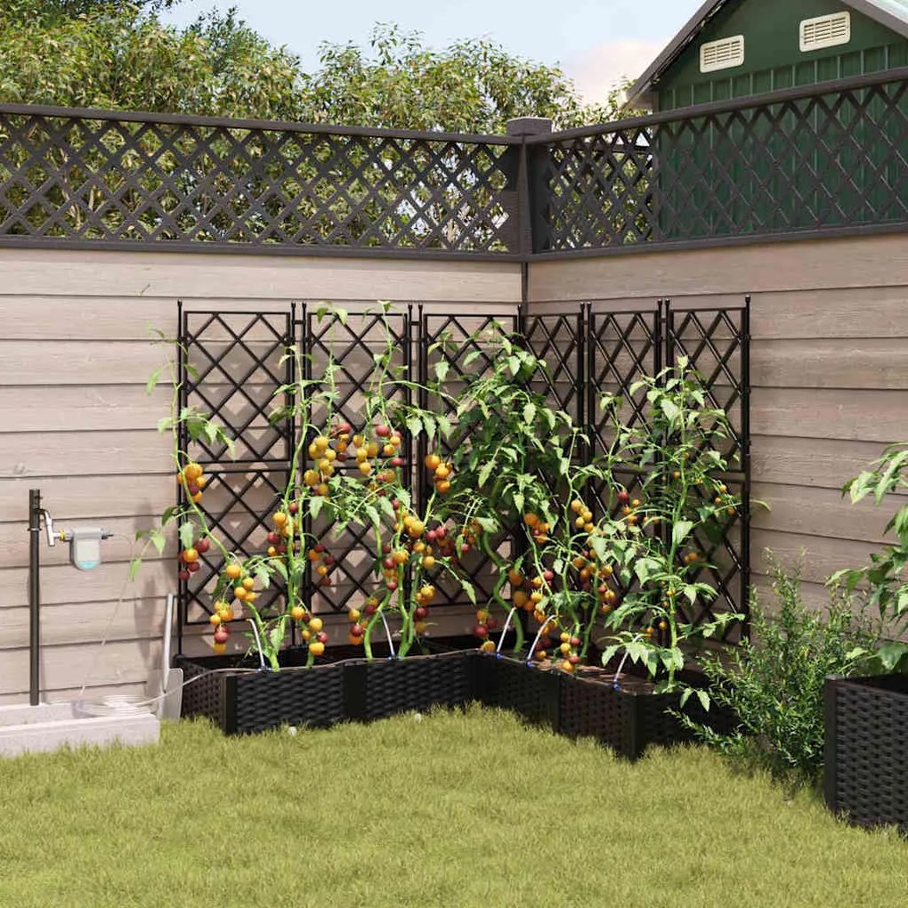 vidaXL Ζαρντινιέρες κήπου Μαύρο 120 x 120 x 126 cm Ατσάλι