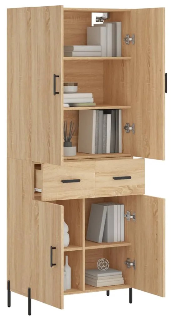 vidaXL Ντουλάπι Sonoma δρυς 69,5 x 34 x 180 εκ. από Επεξεργασμένο Ξύλο