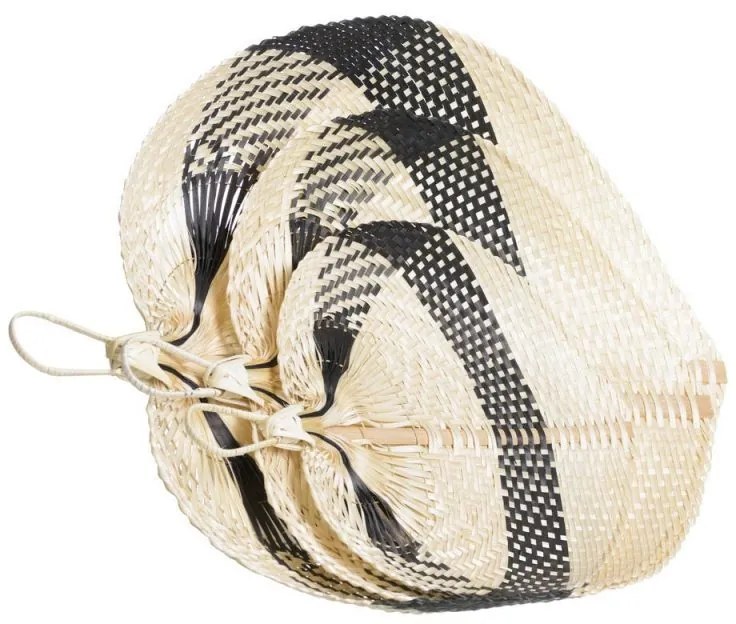 Διακοσμητικό τοίχου από μπαμπού "PAI PAI" Φυσικό - Μαύρο 30x37εκ