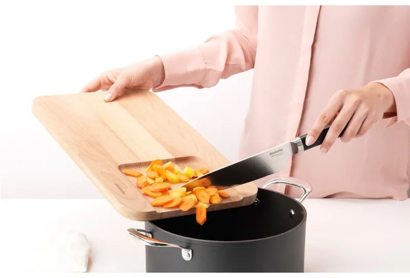 Μαχαίρι σεφ Brabantia Profile 1003296, 19,5 cm, Σκληρυμένο ατσάλι, ανθεκτικό στις γρατζουνιές και τη διάβρωση, Μαύρο