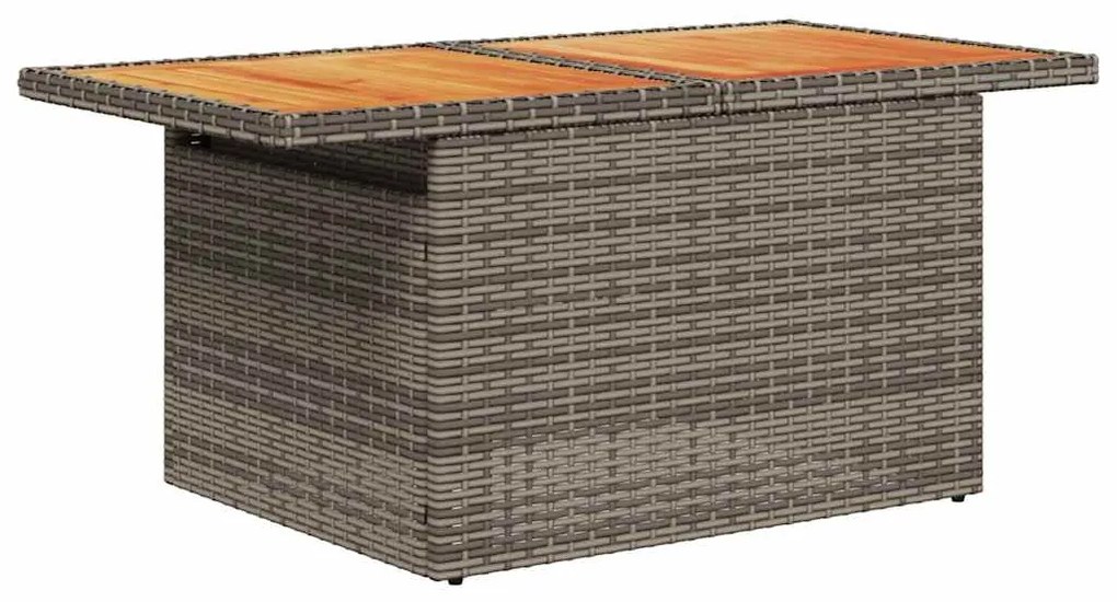 vidaXL Καναπές Σετ 7Τεμαχίων Γκρι Συνθετικό Ρατάν με Μαξιλάρια Ακακία