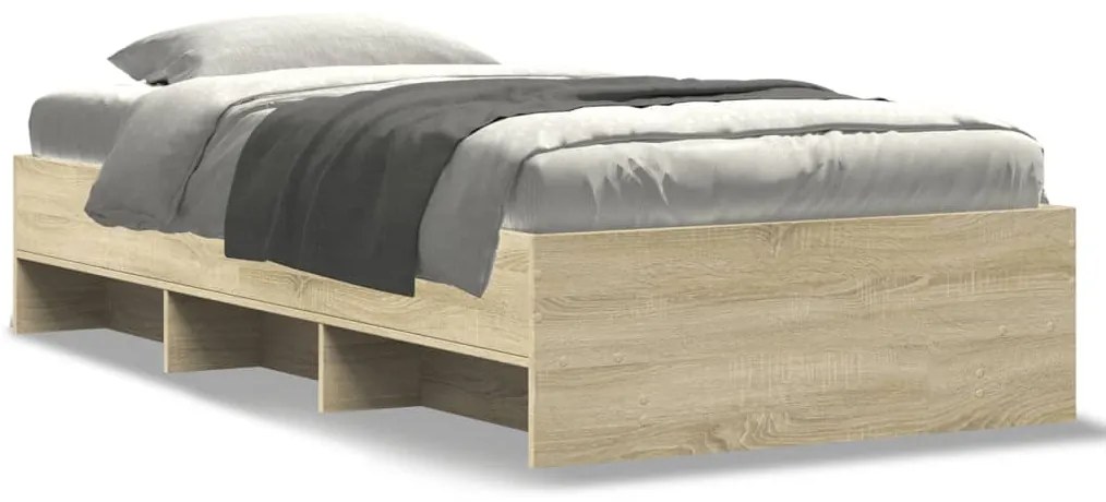 vidaXL Πλαίσιο Κρεβ. Χωρ. Στρώμα Sonoma Δρυς 90x200 εκ. Επεξ. Ξύλο