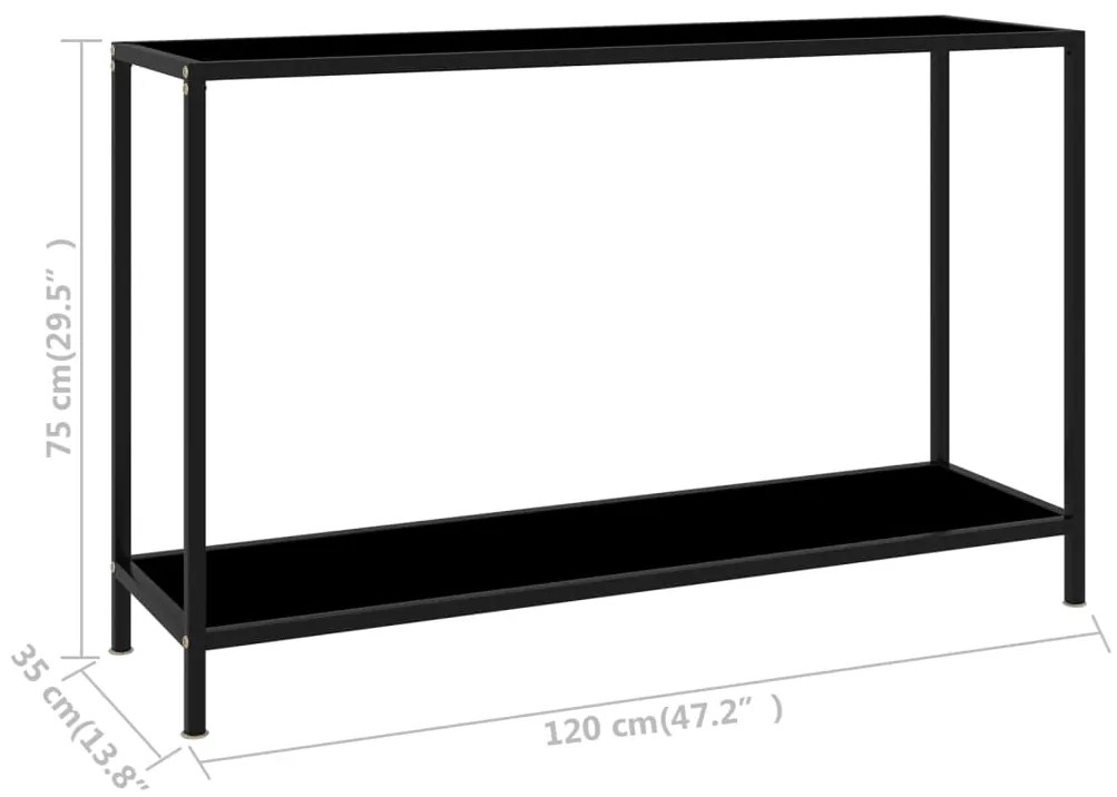 vidaXL Τραπέζι Κονσόλα Μαύρο 120 x 35 x 75 εκ. από Ψημένο Γυαλί